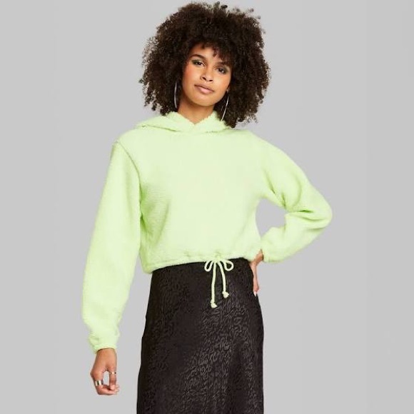 Wild Fable Fuzzy Cropped Hoodie 